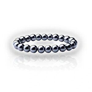 NEW! STUNNING NATURAL HEMATITE STRETCHY BRACELET - Restore Energy! High Quality!